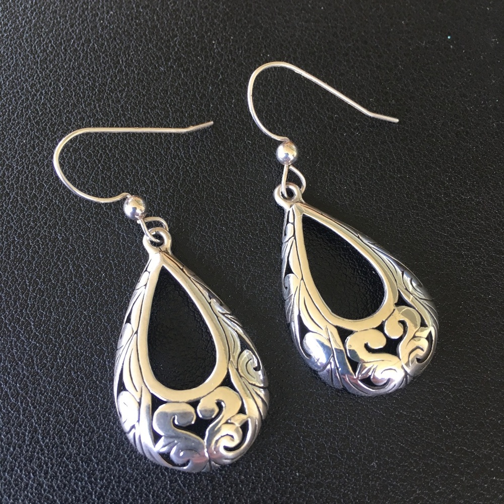 Teardrop Filigree Sterling Earrings